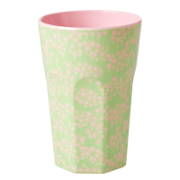Pink Field Flower Print Melamine Tall Cup By Rice DK