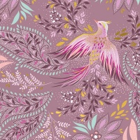 Bird & Pink Foliage Card By Sara Miller London