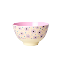 Pink Flower Print Small Melamine Bowl Rice DK