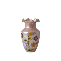 Soft Pink Floral Glass Vase By Rice