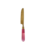 Pink Knife Brass Look Resin Handle By Rice