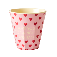 Pink Heart Print Melamine Cup By Rice DK