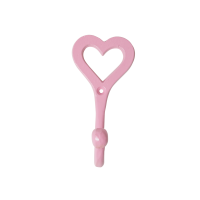 Pink Heart Shaped Coloured Metal Hook By Rice DK