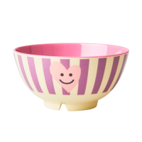 Heart & Stripe Print Melamine Bowl Rice DK