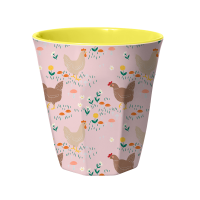 Pink Hen Print Melamine Cup by Rice DK