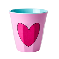 Pink Melamine Cup with Heart Rice DK