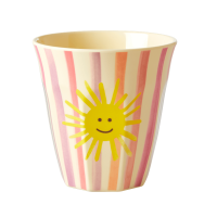 Pink Stripe and Sunshine Print Melamine Cup By Rice DK