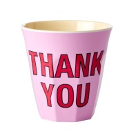 Pink Thank You Melamine Cup by Rice DK