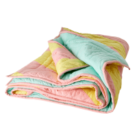 Yellow & Pink Stripe Quilt By Rice