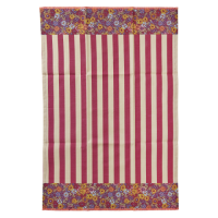 Plum Stripe Print Cotton Tea Towel By Rice