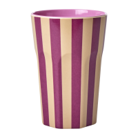 Plum Stripe Print Melamine Tall Cup By Rice DK