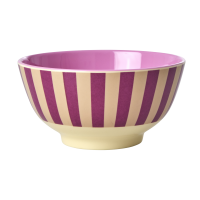 Plum Stripe Print Melamine Bowl By Rice DK