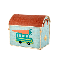 Small Car Theme Raffia Toy Storage Basket Rice DK