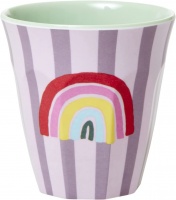 Rainbow & Stripe Print Kids Small Melamine Cup By Rice DK