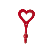 Red Heart Shaped Coloured Metal Hook By Rice DK