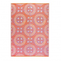 Red Geometric Print Outdoor Rug By Talking Tables