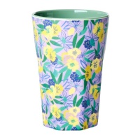 Fancy Pansy Print Melamine Tall Cup By Rice DK