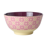 Pink Graphic Flower Print Melamine Bowl By Rice DK
