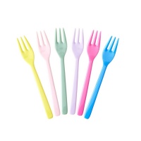 Set of 6 Melamine Forks Flower Me Happy Colours Rice DK