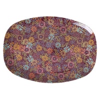 Wild Vintage Flower Print Melamine Rectangular Plate By Rice DK