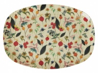 Winter Rosebud Print Melamine Rectangular Plate By Rice DK