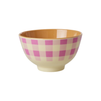 Pink Check Print Small Melamine Bowl By Rice