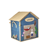 Safari Theme Raffia Toy Storage Basket Rice DK