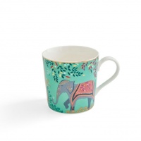 Green India Elephant Print Mug Sara Miller London