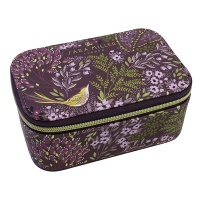 Plum Songbird Print Jewellery Case Sara Miller London