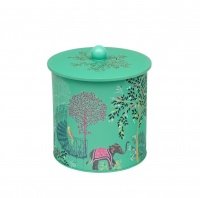 Elephant Print India Collection Biscuit Barrel Tin By Sara Miller