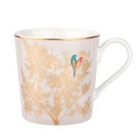 Light Grey Lovebird Print Mug Chelsea Collection Sara Miller London