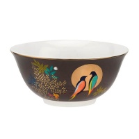Dark Grey Bird Print Bowl Chelsea Collection Sara Miller London