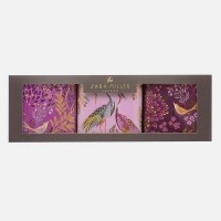 Plum Songbird Print Set of 3 Square Tins Sara Miller