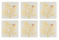 Coasters Set of 6 Songbird Print By Sara Miller