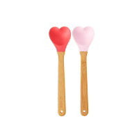 Heart Shaped Small Silicone Kitchen Spoon Set of 2 By Rice DK
