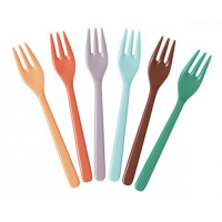 Set of 6 Melamine Forks Disco Ball Colours Rice DK