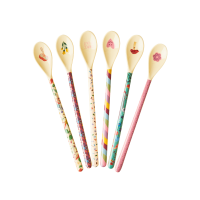 Long Handle Melamine Latte Spoons Dance It Out Print Rice DK