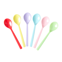 Set of 6 Melamine Spoons In Yippie Yippie Yeah Colours Rice DK