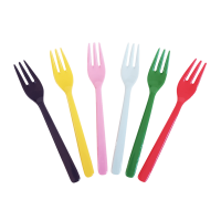 Set of 6 Melamine Forks Favourite Colours Collection Rice DK
