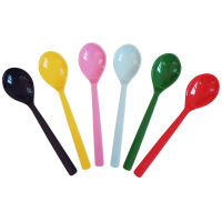 Set of 6 Melamine Spoons In Favourite Colours Rice DK
