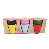Set of 6 Small Kids Favourite Coloured Melamine Cups By Rice DK