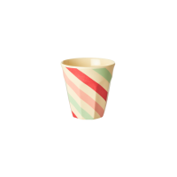 Pink Stripe Print Small Melamine Cup By Rice DK