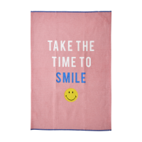 Smile Pink Print Cotton Tea Towel By Rice DK