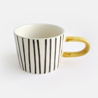 Mono Stripes Ceramic Mug By Caroline Gardner