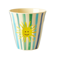 Blue Stripe and Sunshine Print Melamine Cup By Rice DK