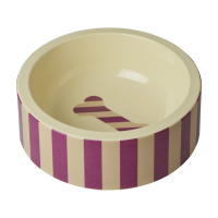 Striped Melamine Dog Food or Water Bowl By Rice