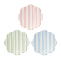 Stripe Print Paper Small Plates Set of 8 Meri Meri