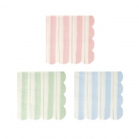 Stripe Print Small Paper Napkins Set of 16 Meri Meri