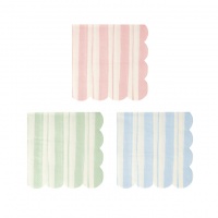 Stripe Print Small Paper Napkins Set of 16 Meri Meri