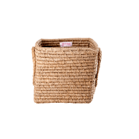 Tea Raffia Coloured Small Square Storage Basket Rice